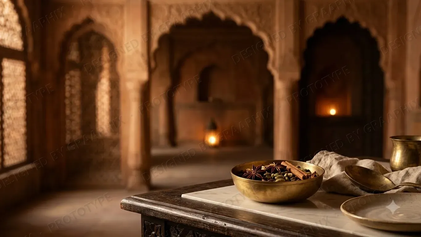 Spices in a brass bowl